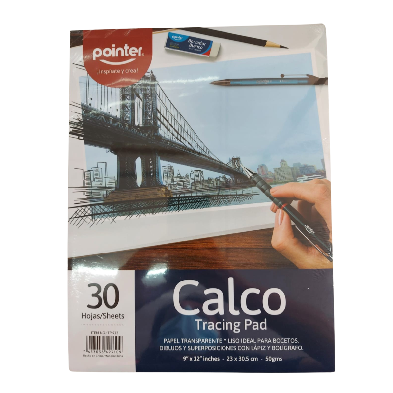 Libreta para calco  23x30.5 50gr 30hojas