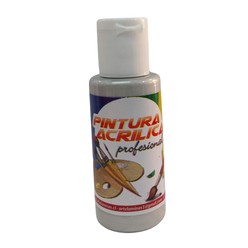 Pintura acrilica Color 605 Metalico Plata  Artelaminas 50mL
