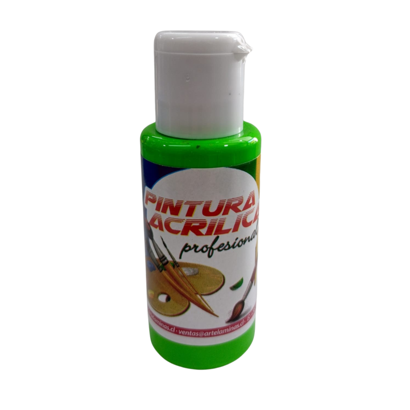 Pintura acrilica Color 701 Fluor Verde Artelaminas 50mL