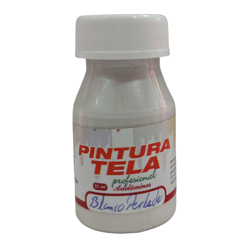 Pintura para telas Color 604 Metalico Blanco Perlado Artelaminas 37mL