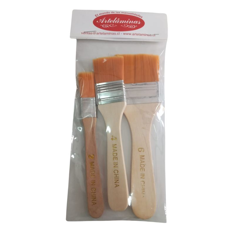 Set de brochas mango corto