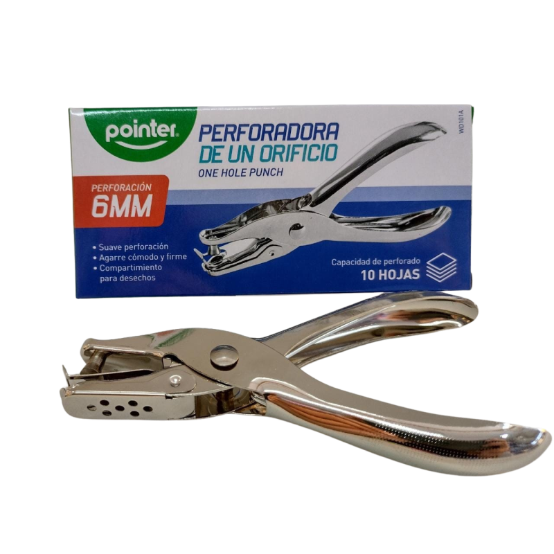 Perforadora 1 hoyo 6mm (10 Hojas)