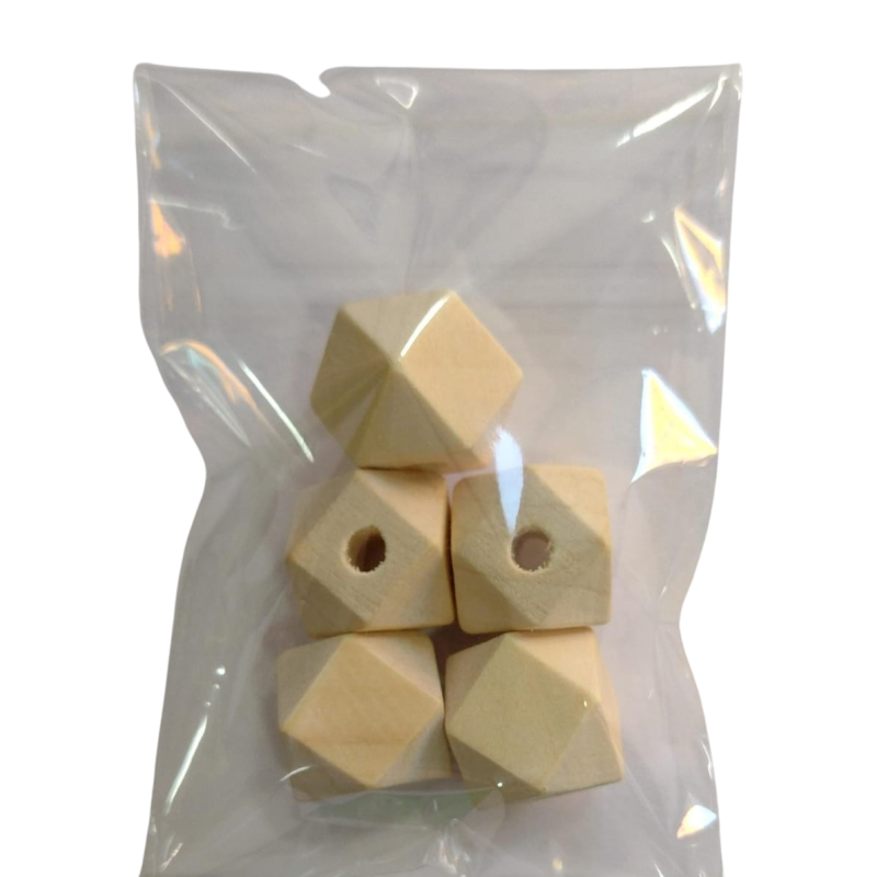 Cuenta de madera geometrica 1.6cm X5