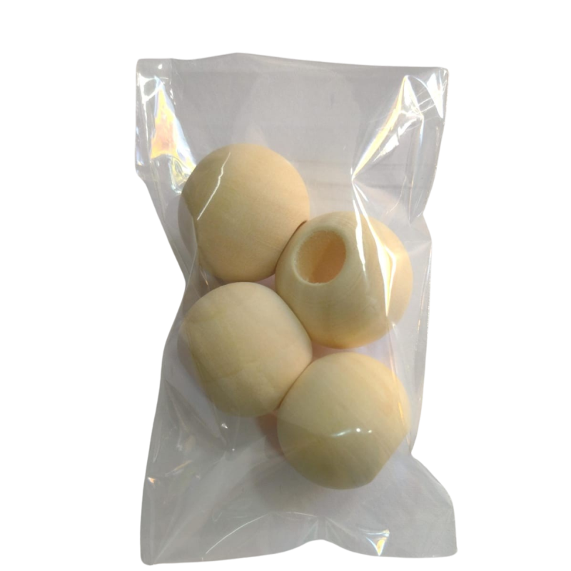 Cuenta de madera redonda 25mm X4 (natural)