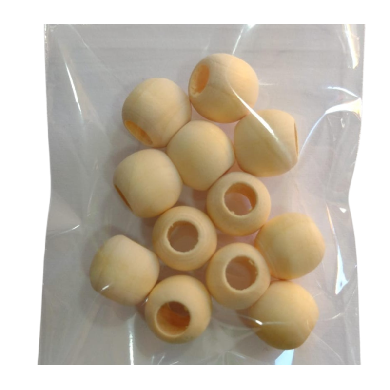 Cuenta de madera redonda 12mm X12 (natural)