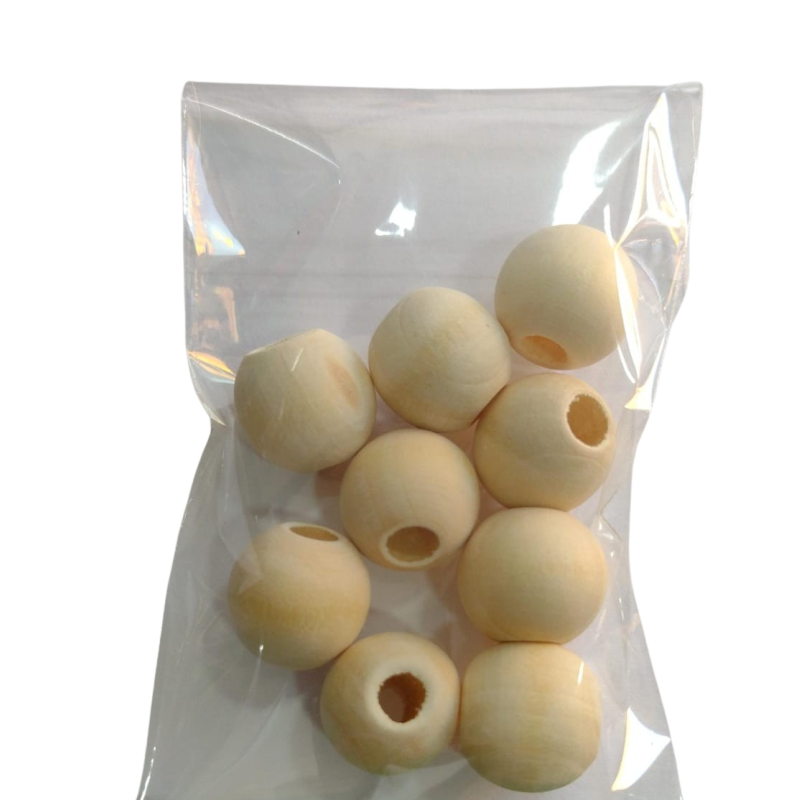 Cuenta de madera redonda 16mm X9 (natural)