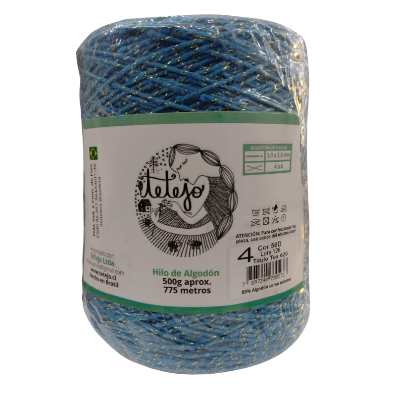 Hilo Tetejo algodon lurex N4 500g 56D