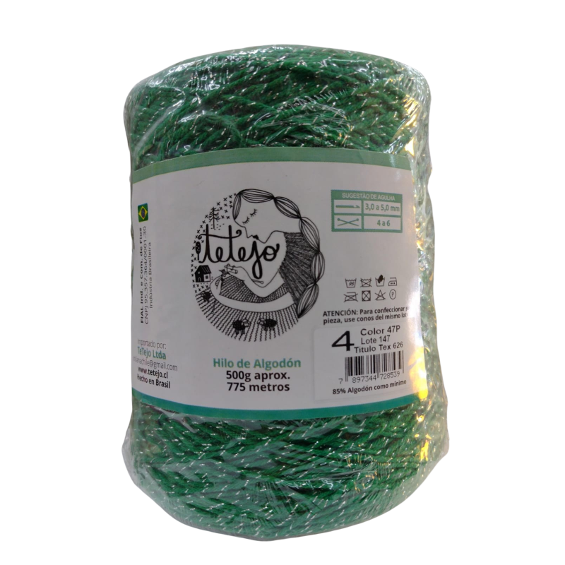 Hilo Tetejo algodon lurex N4 500g 47P