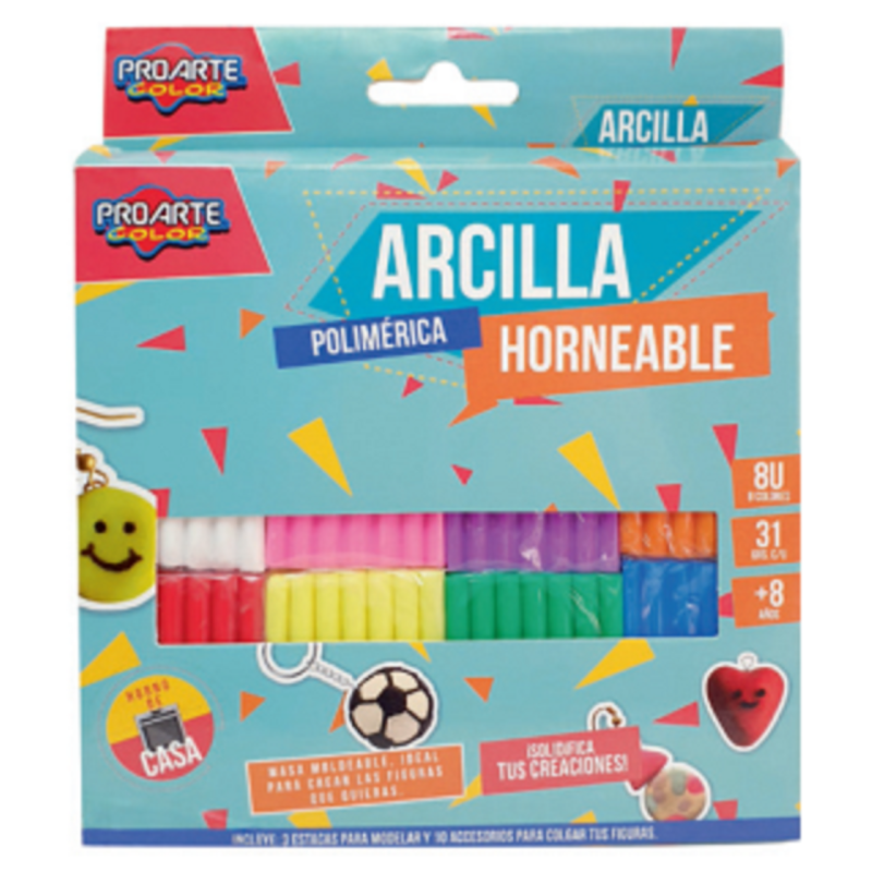 Arcilla horneable Proarte 8 colores