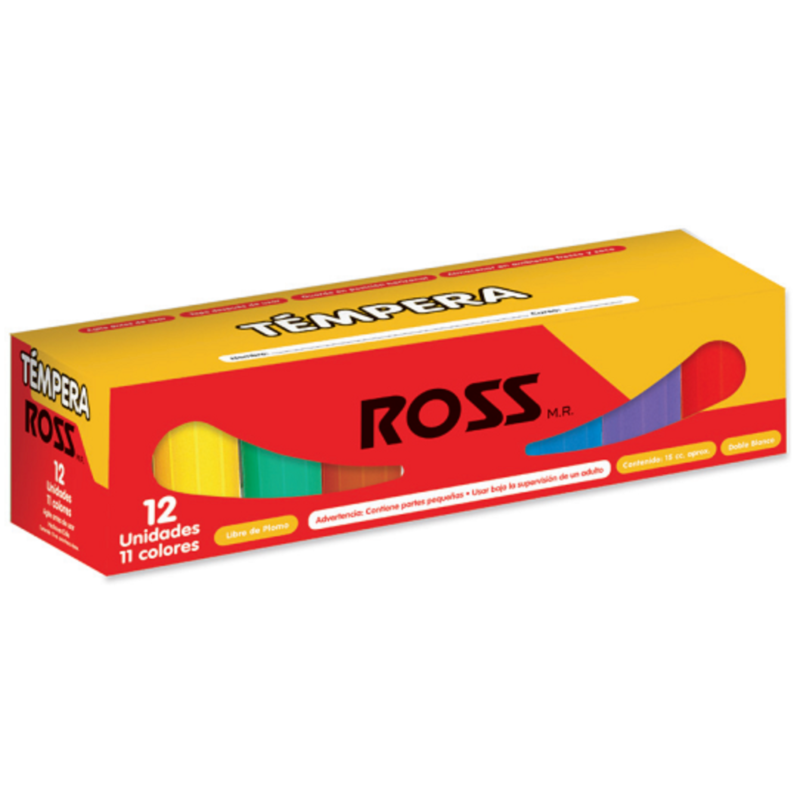 Tempera Ross 12 colores 15cc