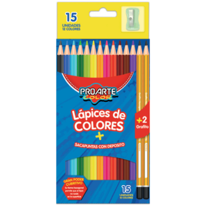 Lapiz de color Proarte X12 colores + 2grafito y sacapuntas
