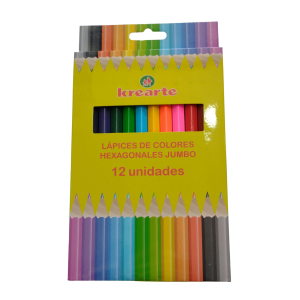 Lápiz de color x12 jumbo largo  Krearte