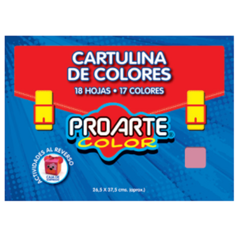 Cartulina pintada 18hojas surtida 26.5X37.5
