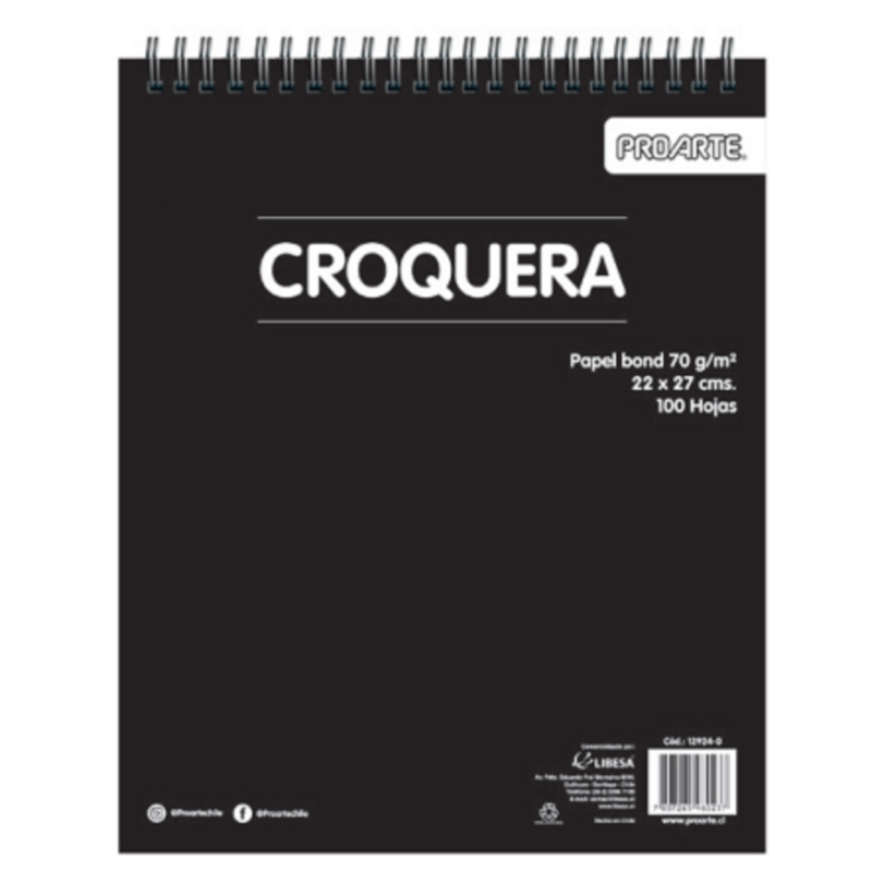Croquera Proarte 22x27 100hojas
