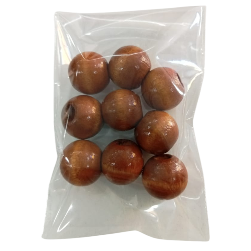 Cuenta de madera redonda 16mm X9 (barnizada)