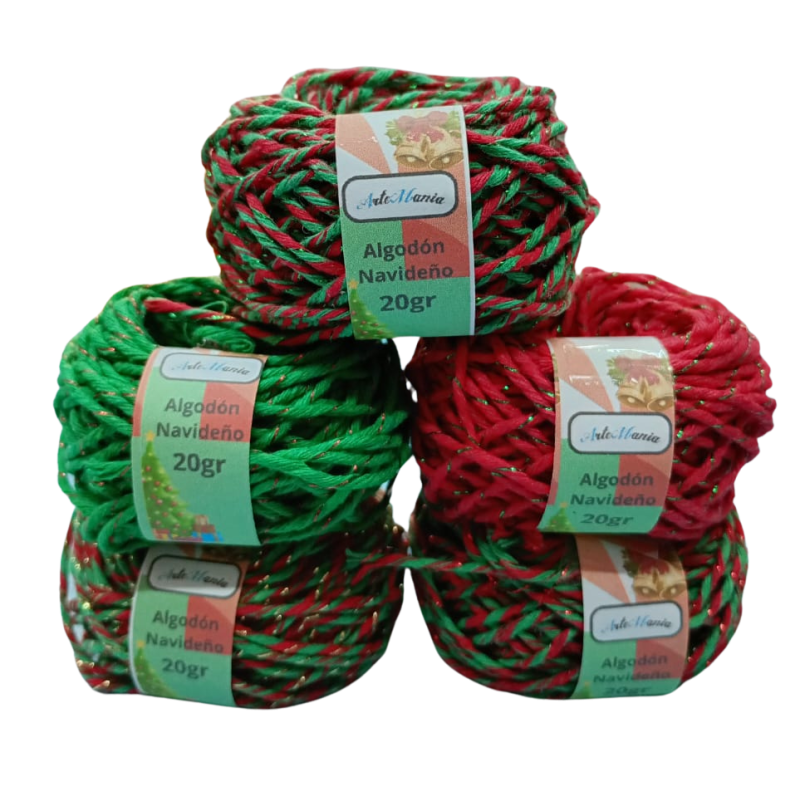 Hilo Algodón con lurex navidad 20gr X5