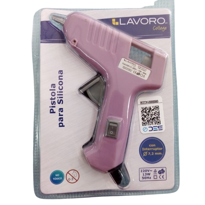 Pistola para silicona Lavoro con interruptor