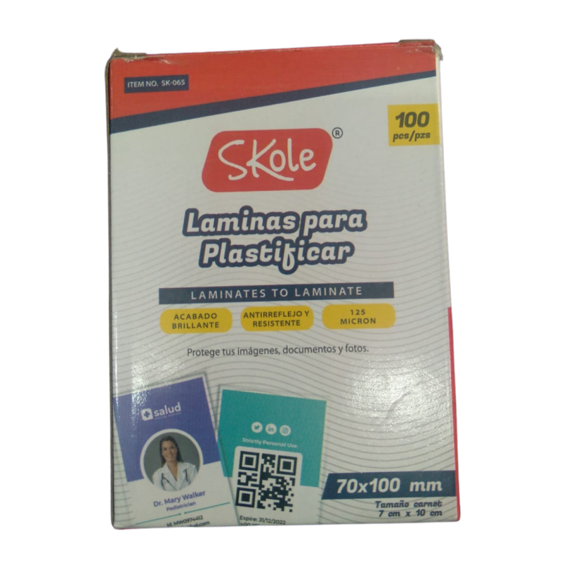 Lamina para plastificar 7X10cms (unidad)