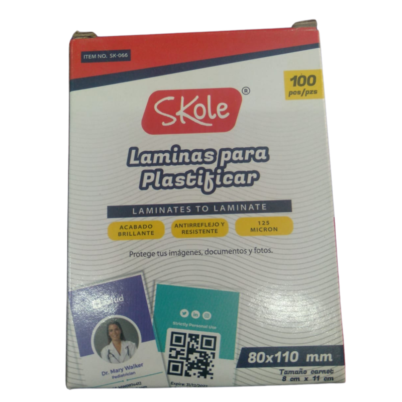 Lamina para plastificar 8X11cms (unidad)