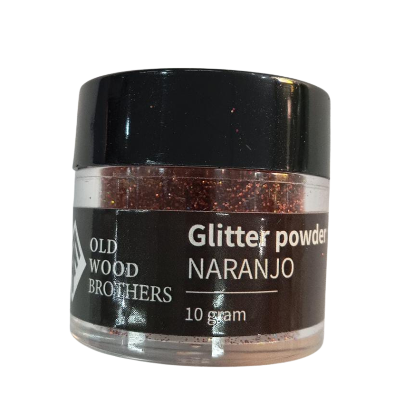 Glitter fino 10gr para uso en resina Naranjo G01