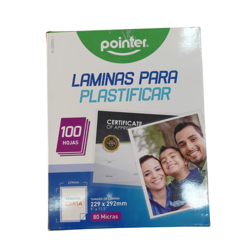 Lamina para plastificar tamaño oficio