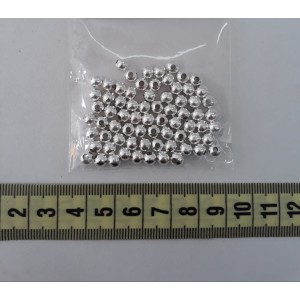 Cuenta metálica plata 4mm