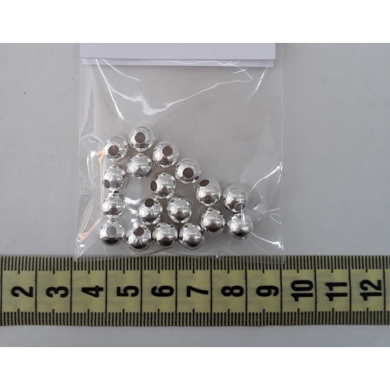 Cuenta metálica plata 8mm