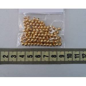 Cuenta metálica dorada 4mm