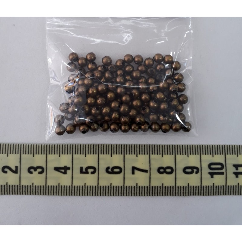 Cuenta metálica envejecida 4mm