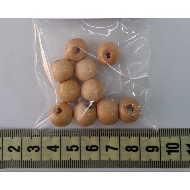 Cuentas de madera mediana x10