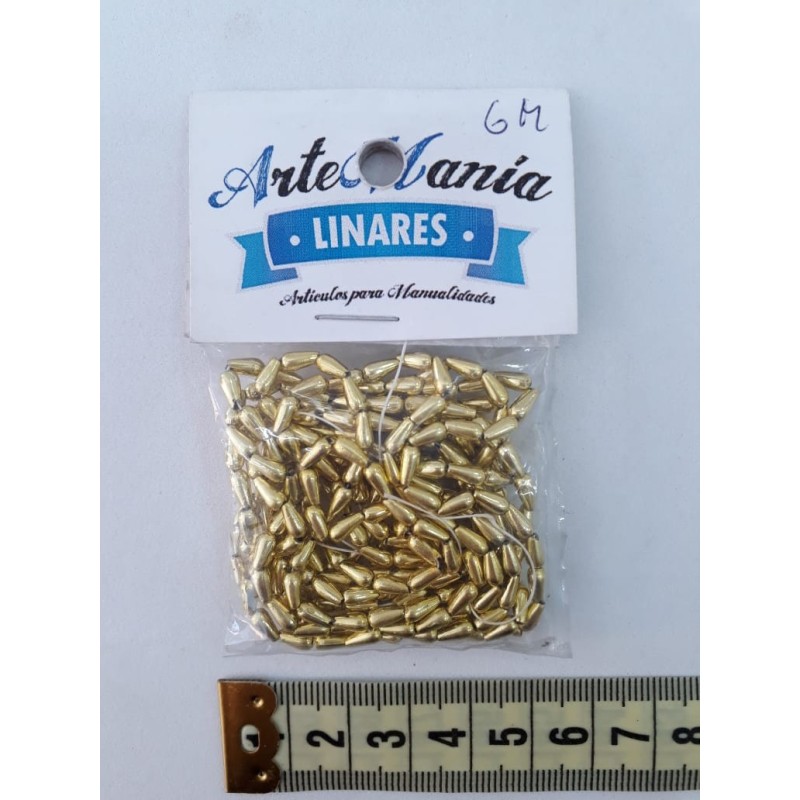 Perla arroz acrilica en hilo 3mm