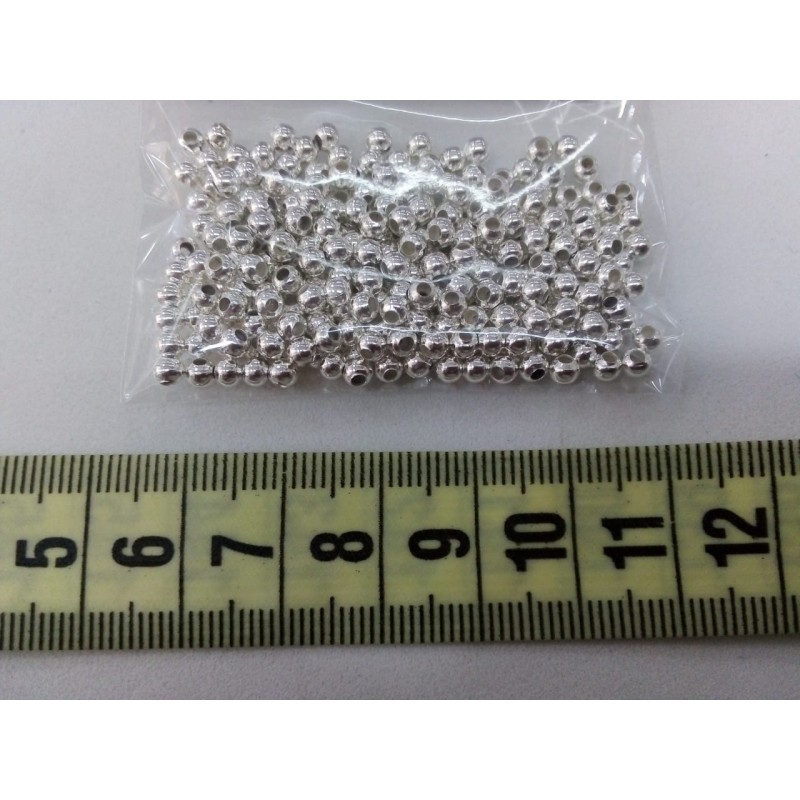 Cuenta metálica plata 3mm