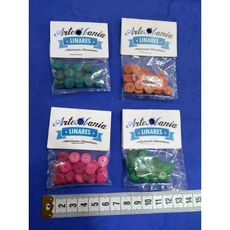 Cuentas de madera plana