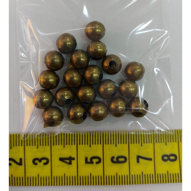 Cuenta metálica envejecida 8mm