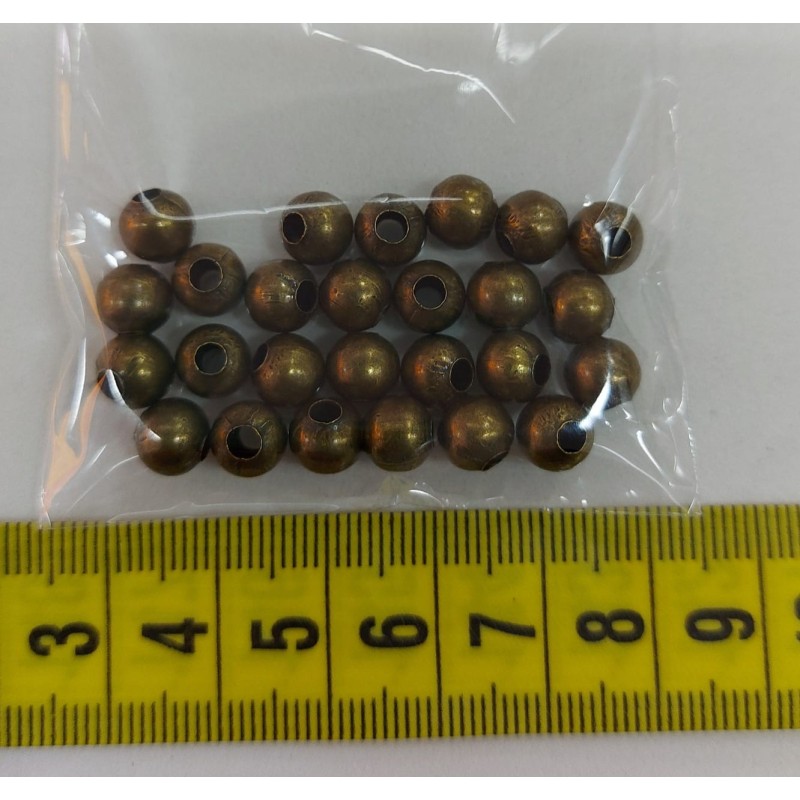 Cuenta metálica envejecida 6mm