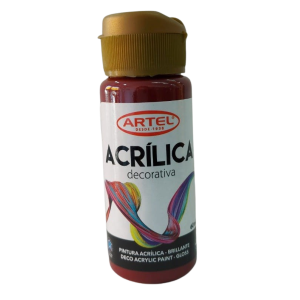 Artel Acrílico decorativo 60ml color 801 rojo oscuro