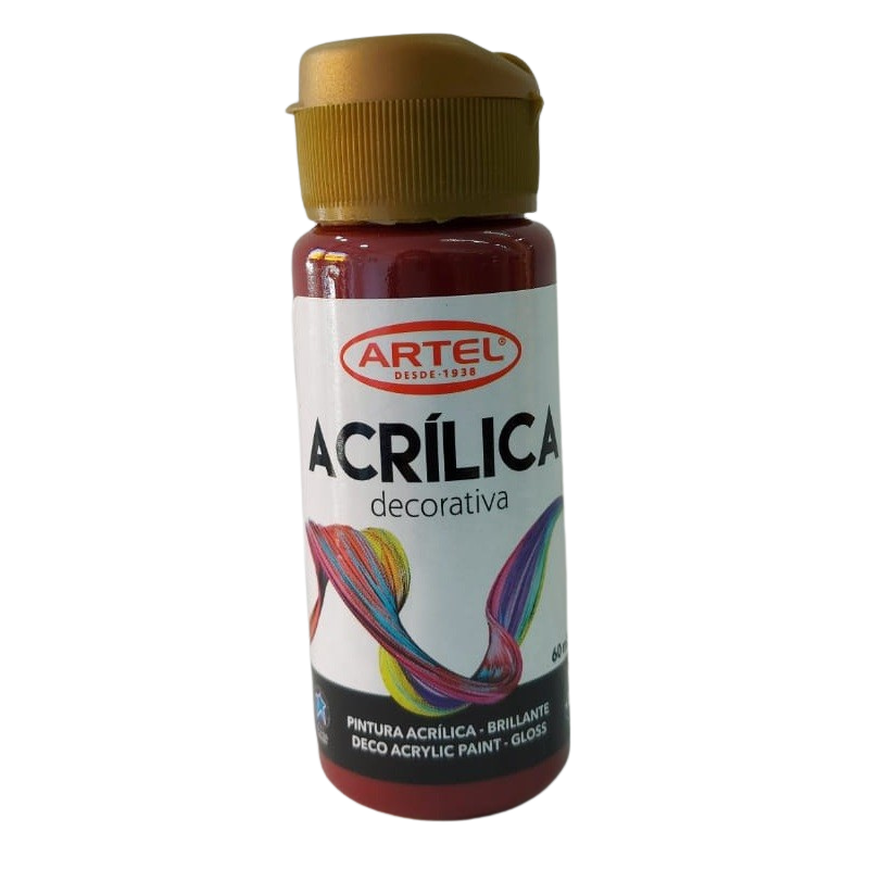 Artel Acrílico decorativo 60ml color 801 rojo oscuro