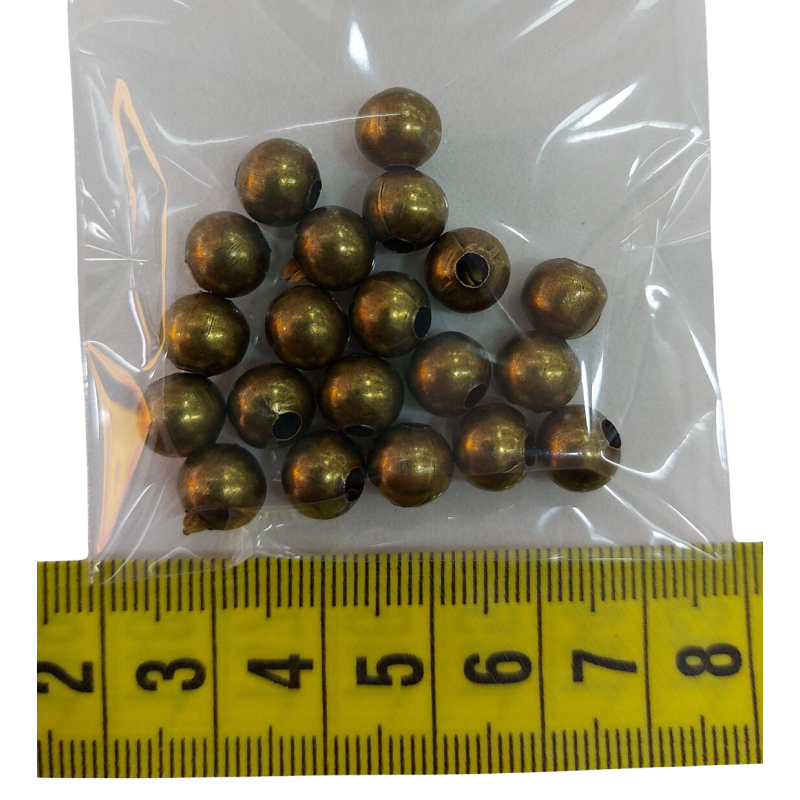 Cuenta metálica envejecida 7mm