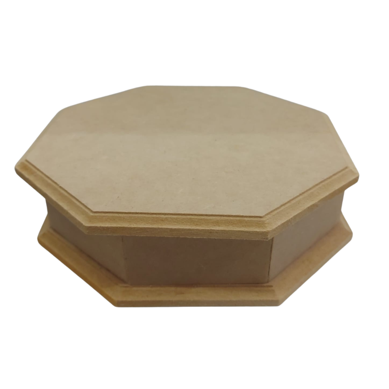 Caja joyero octogonal con bisagra grande