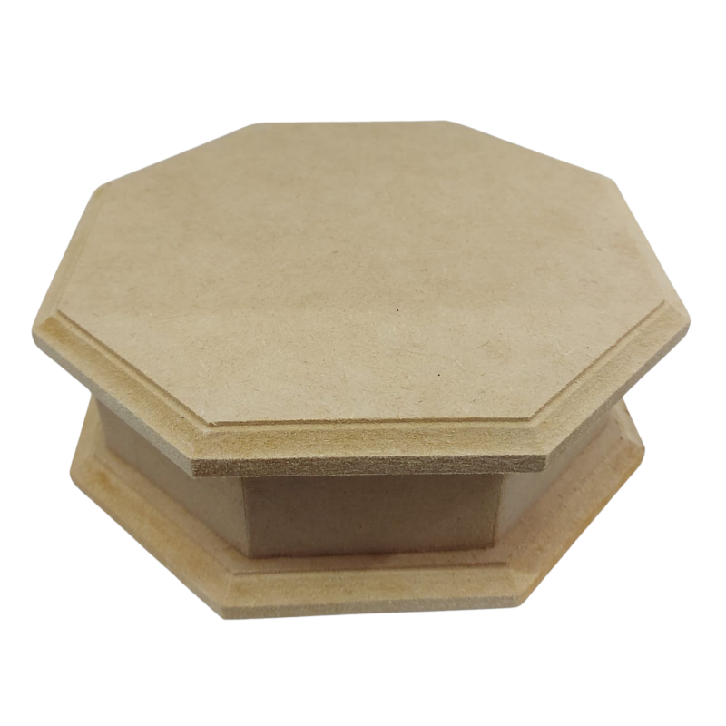 Caja joyero octogonal con bisagra mediano