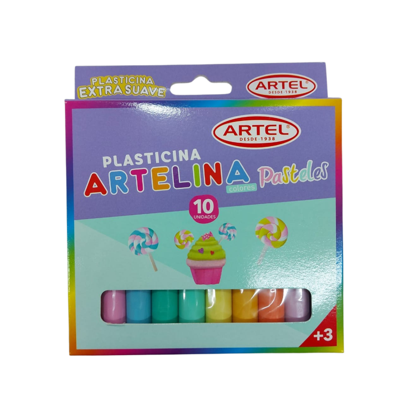 Estuche plasticina Artelina 10 colores pasteles