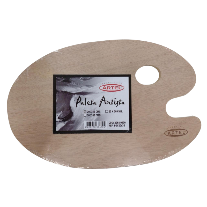Paleta artistica madera ovalada Artel 20x30