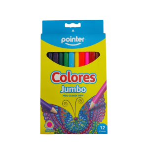 Lápiz de color x12 JUMBO largo  mina gruesa pointer