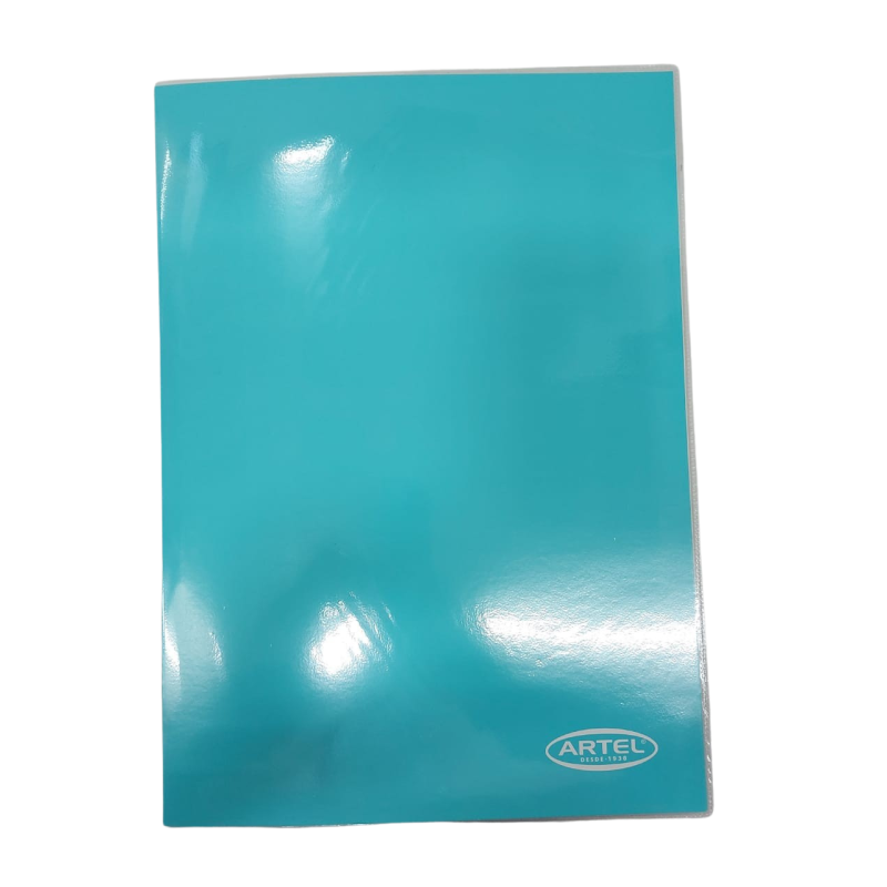 Carpeta Artel con gusano celeste