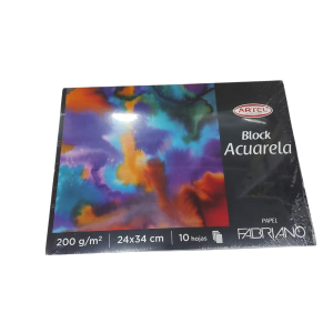 Block fabriano acuarela 10hojas 24x34cm