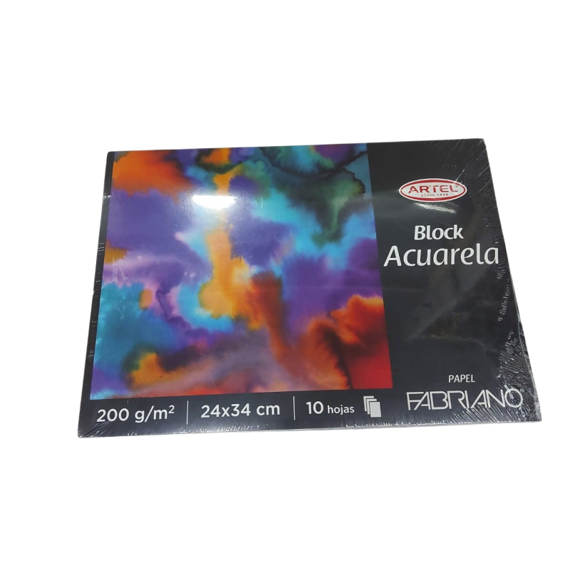 Block fabriano acuarela 10hojas 24x34cm