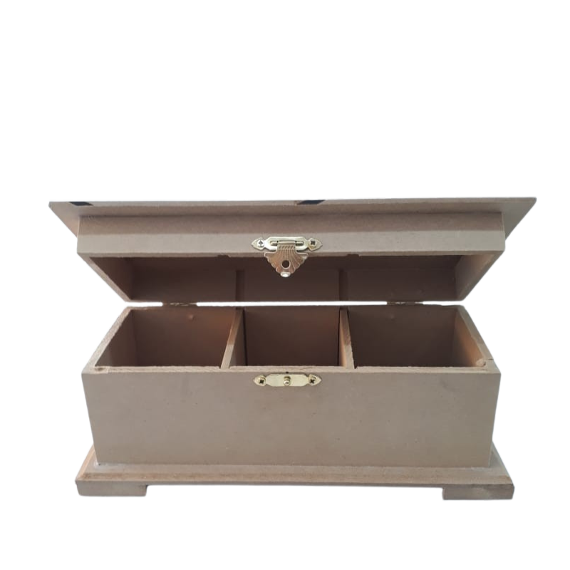Caja de Té 3 divisiones con broche