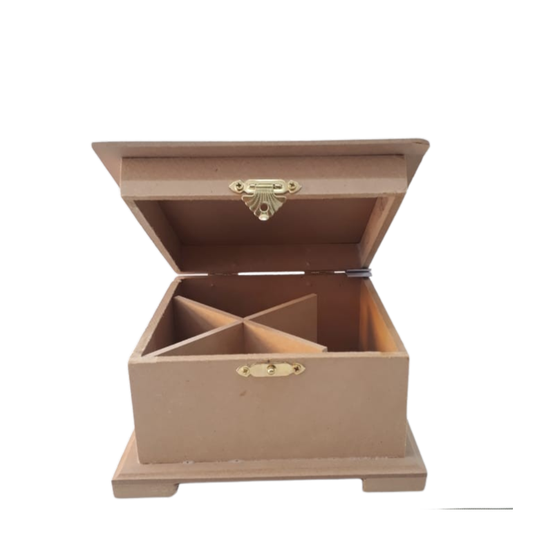 Caja de Té 4 divisiones con broche