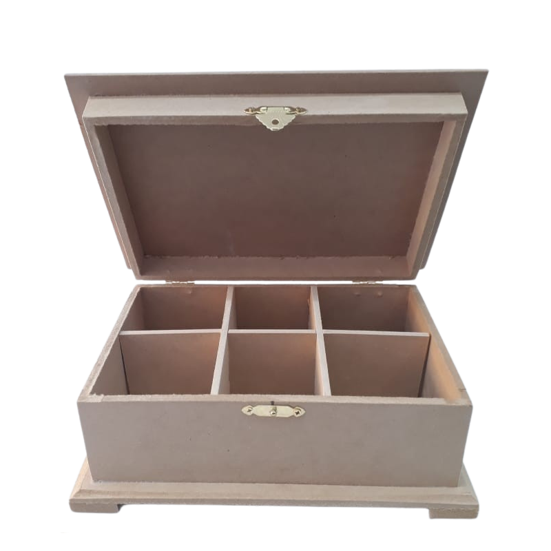 Caja de Té 6 divisiones con broche