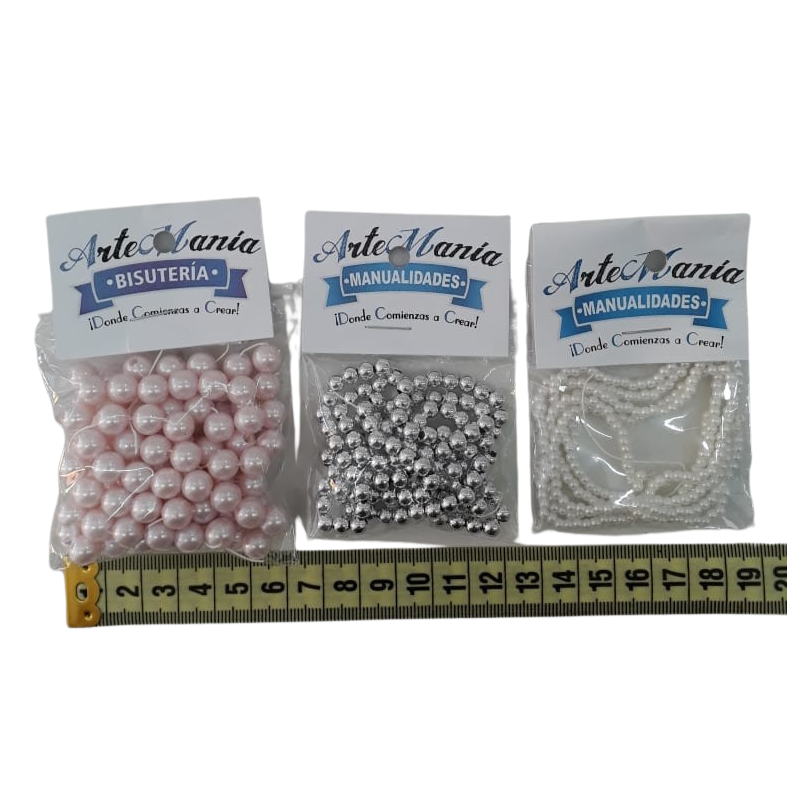 Perla acrilica en hilo 6mm